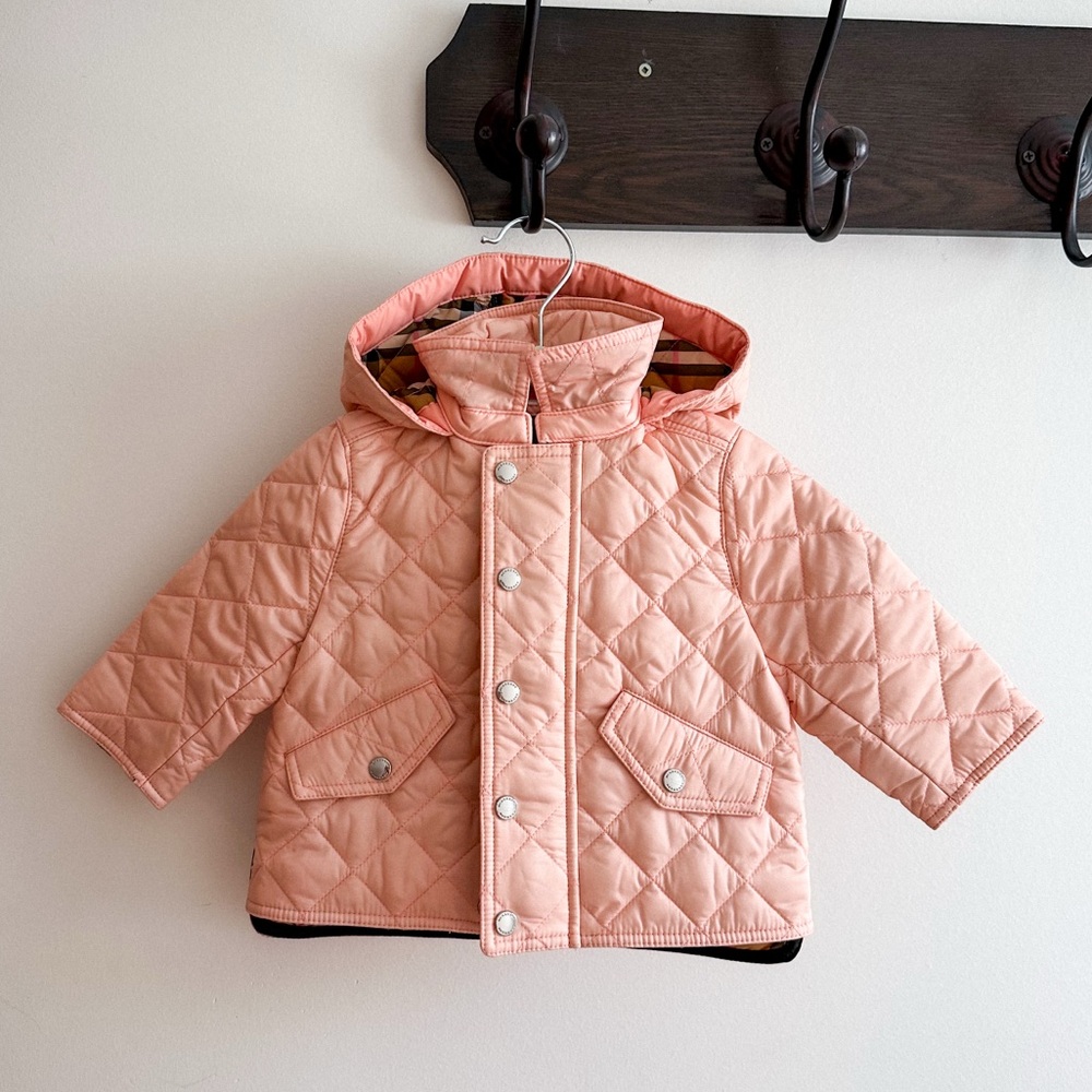 Burberry Quilted Pink Hooded Jacket